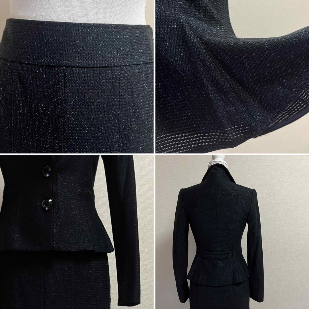 【美品】EPOCA 羊毛×シルク ツイード スカートスーツ ジャケット 38