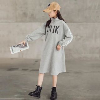 KWFB042キッズ 子供服 トレーナー ワンピース ロングワンピース女の子春秋(ワンピース)