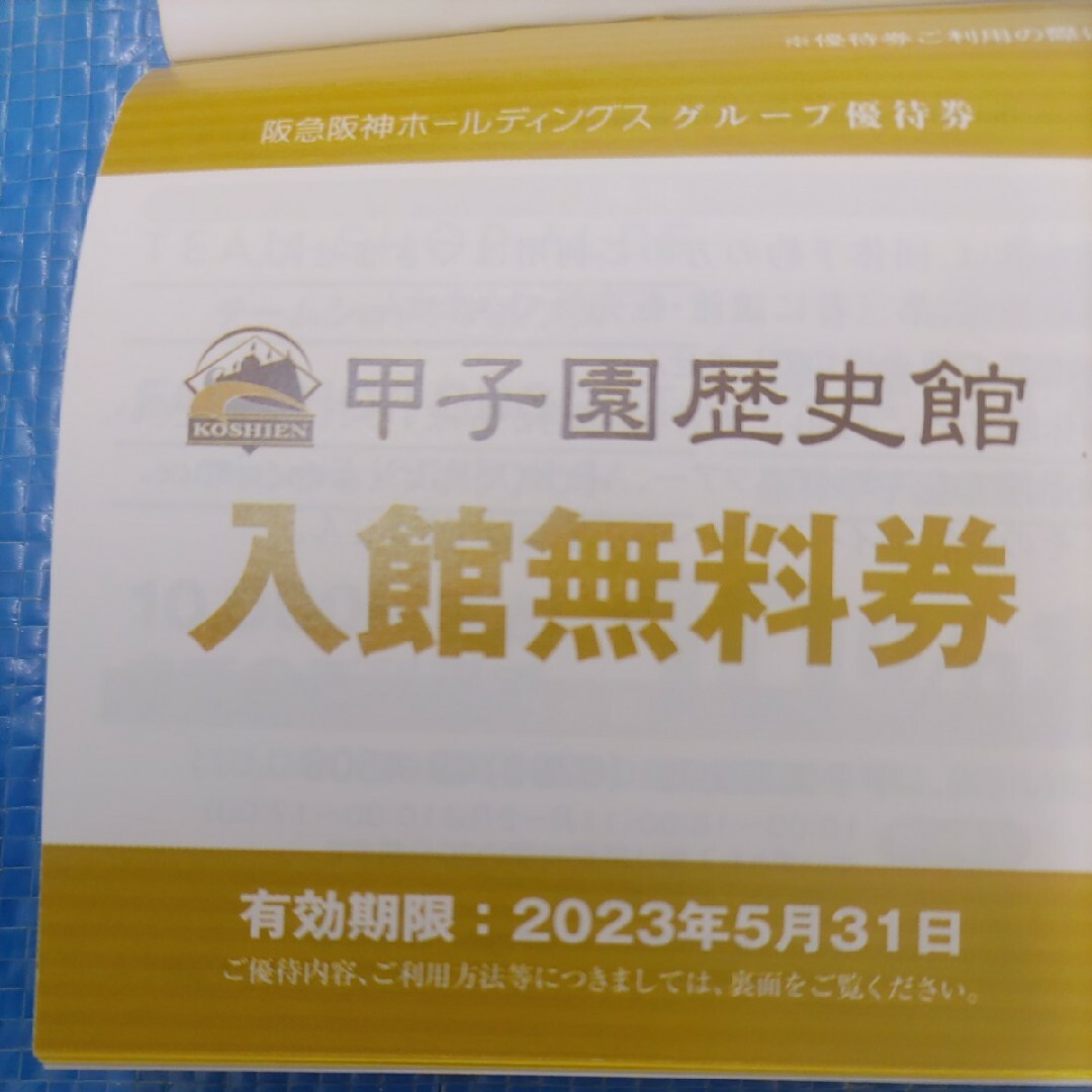 阪神百貨店(ハンシンヒャッカテン)の阪急阪神優待券の甲子園資料館無料入場券2枚300円(最新版)2023年11月30 チケットの施設利用券(美術館/博物館)の商品写真