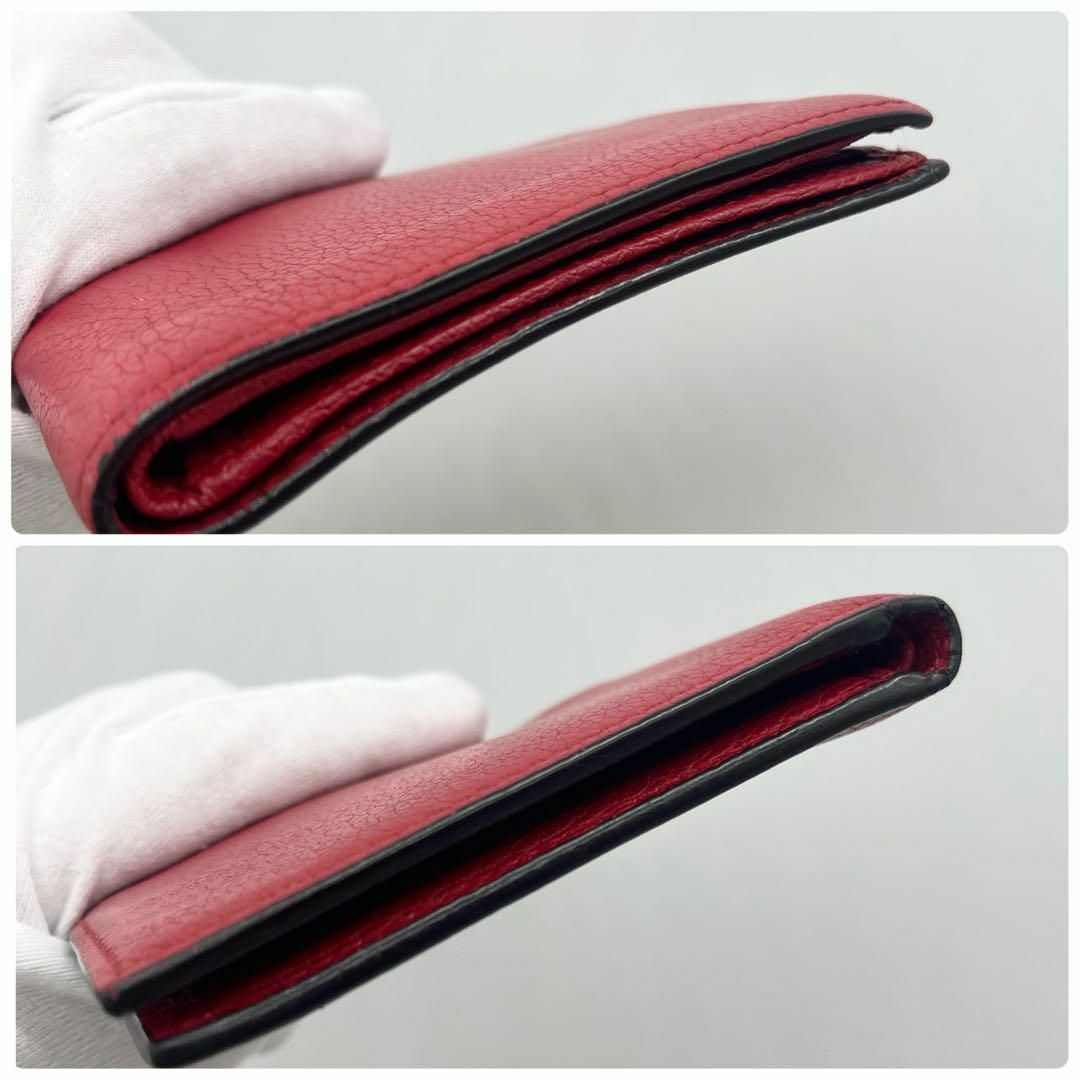 【希少✨】GUCCI グッチ ニつ折り財布 シェリーライン 赤 レッド