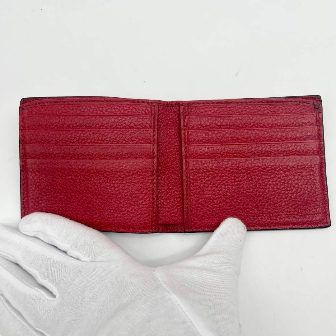 【希少✨】GUCCI グッチ ニつ折り財布 シェリーライン 赤 レッド