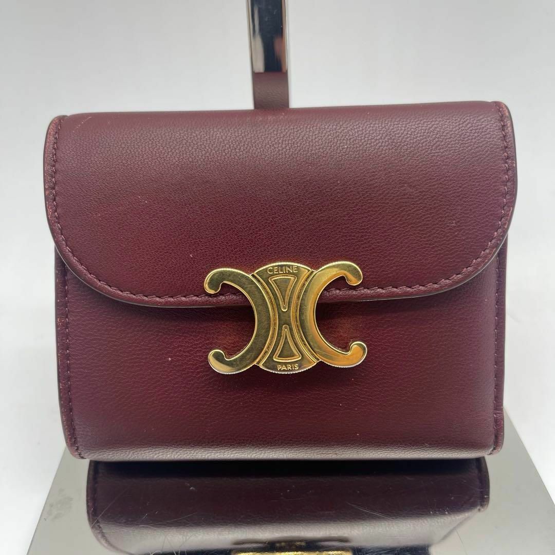希少 鑑定済み✨】CELINE トリオンフ 折り財布 赤 カーマイン | www