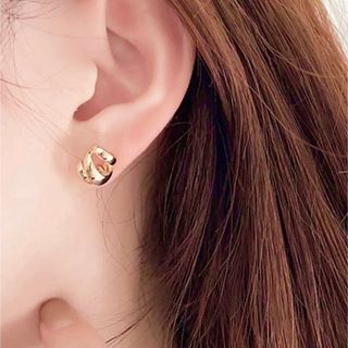 3連ミニピアス ゴールド(ピアス)