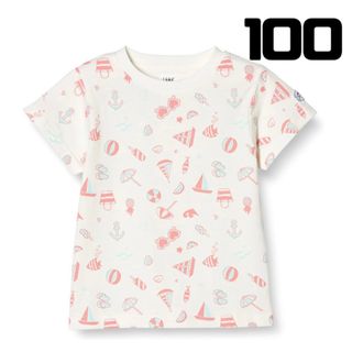 Tシャツ 総柄プリントカットソー ガールズ 100 オフホワイト(Tシャツ/カットソー)