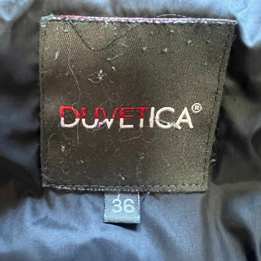 【美品】DUVETICA ダウンコート ブラック ラクーンファー 36 ミドル丈素材ナイロンダウンフェザー