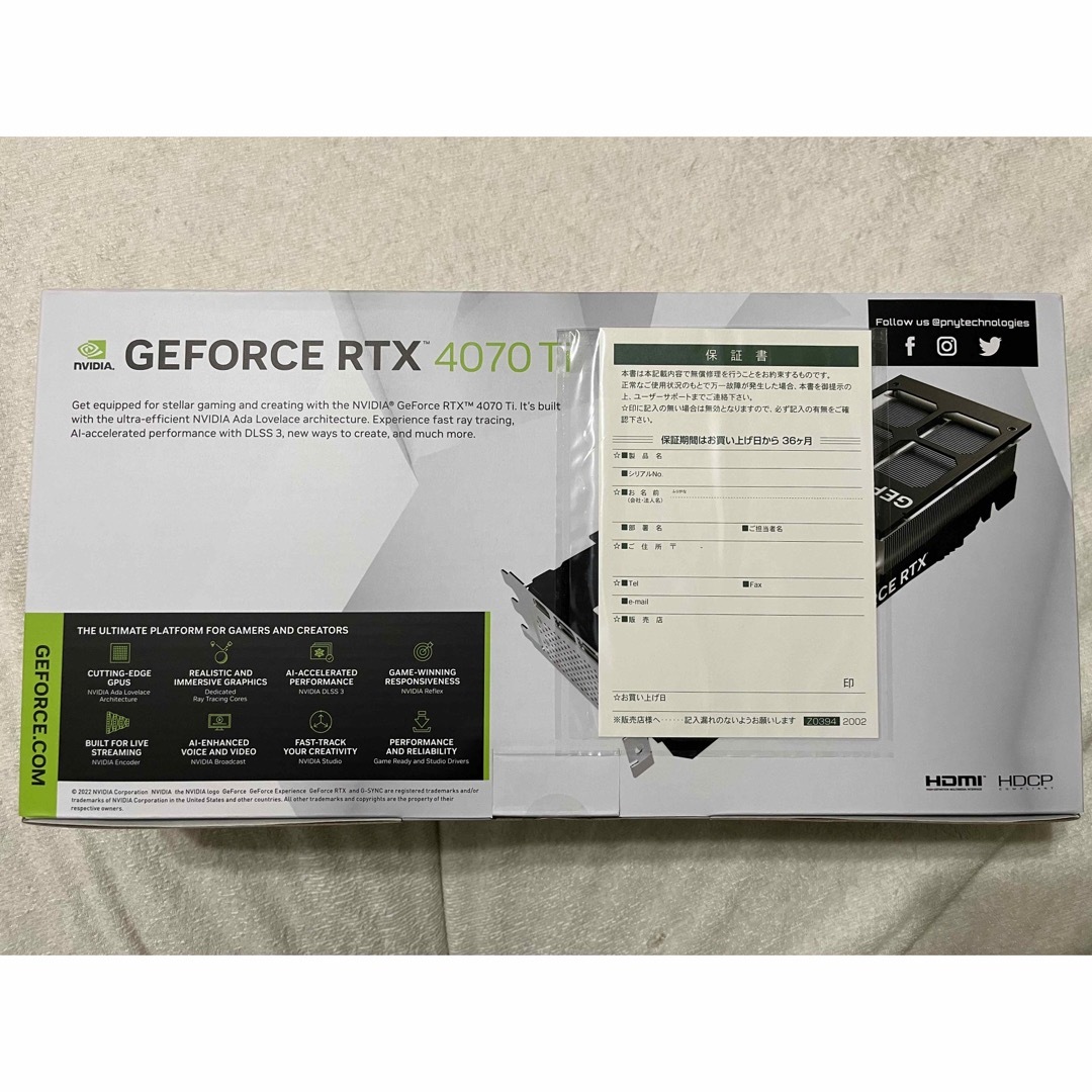 PNY GeForceRTX4070Ti 12GB