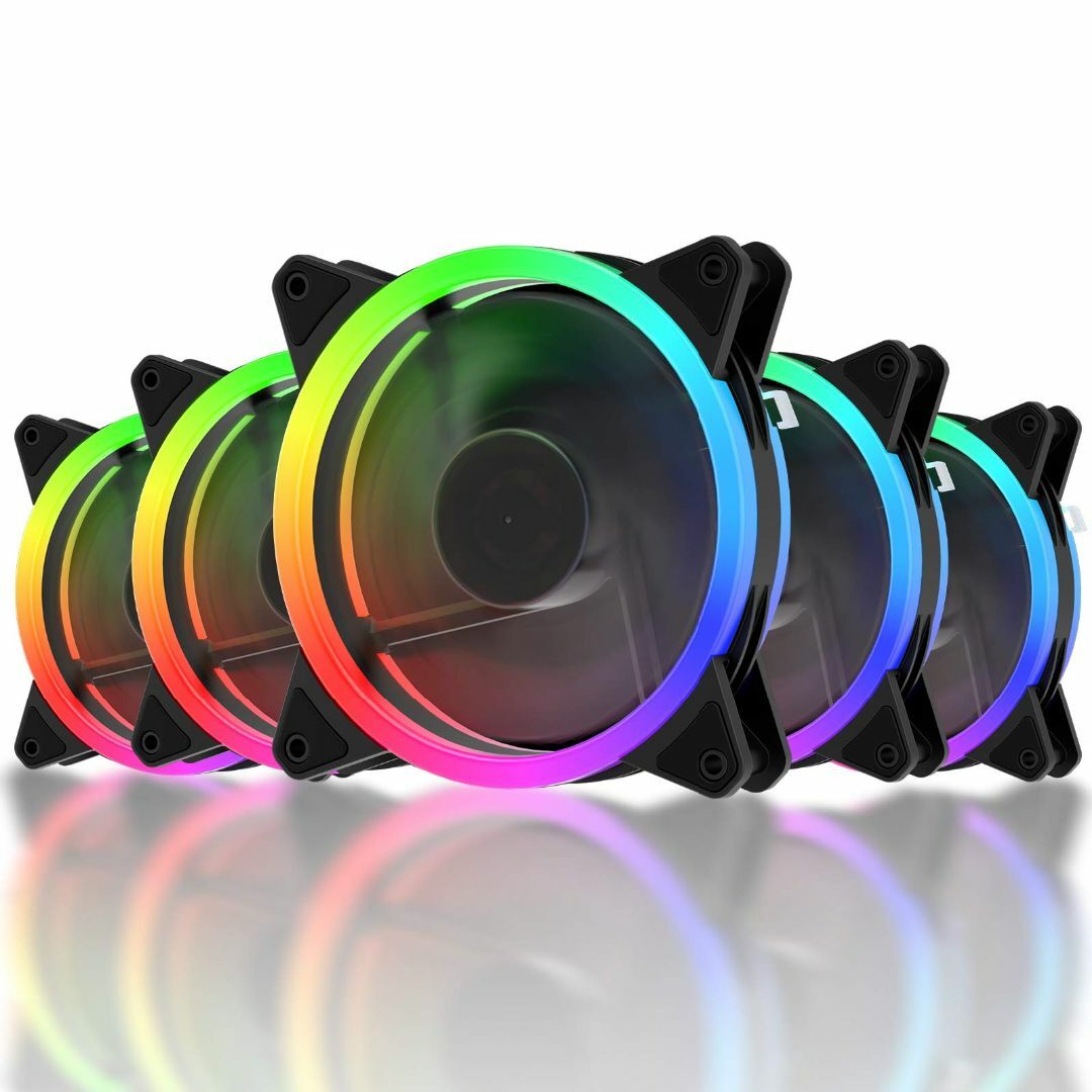 【在庫セール】upHere 120mm RGB PCケースファン 中心部分が黒で