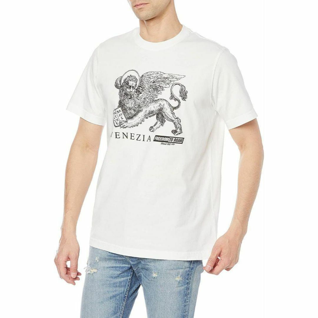 S/新品 DIESEL Tシャツ T-JUST-D2 ブランド カットソー 白