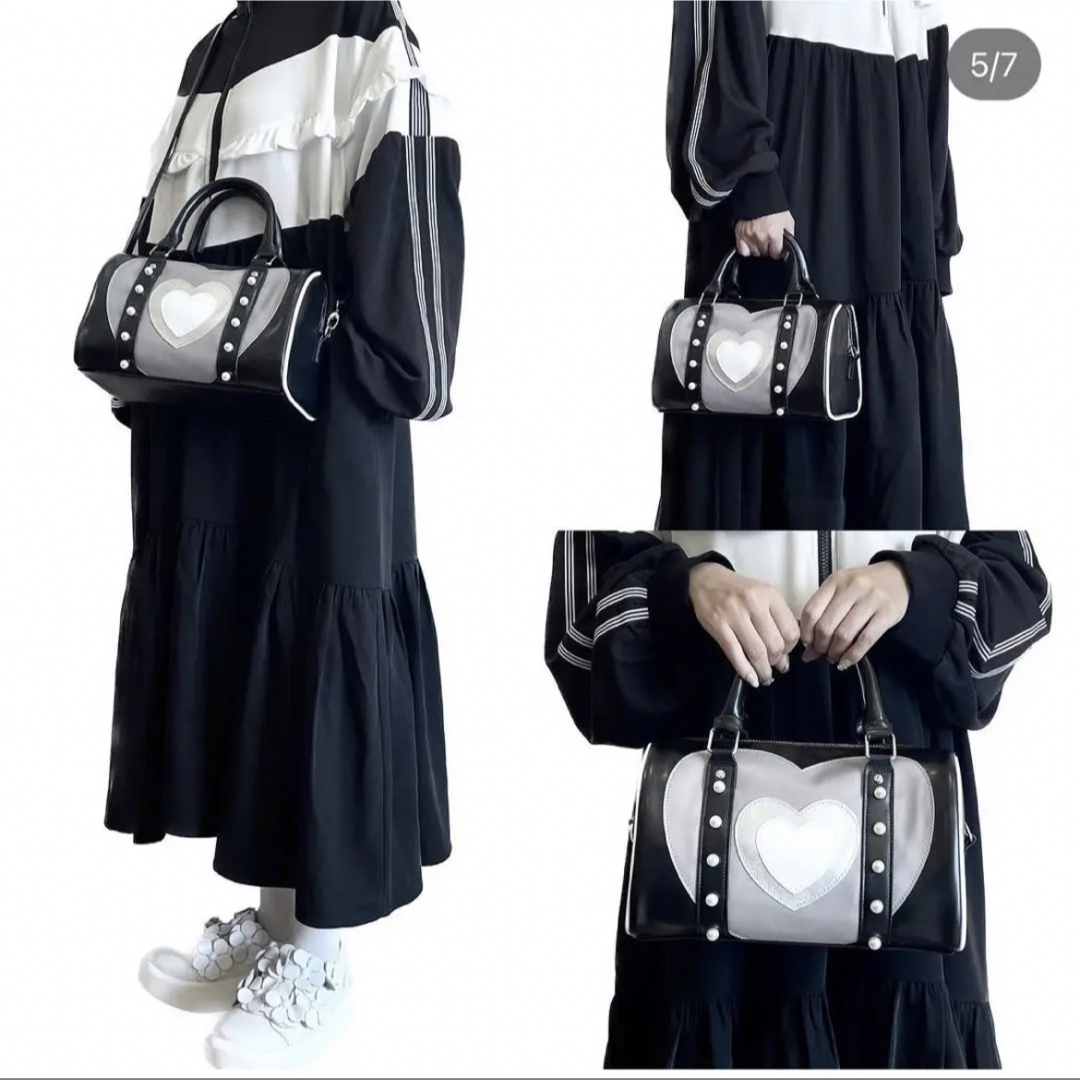 heihei へいへい バッグ ハートボストンバッグ BLACK 6