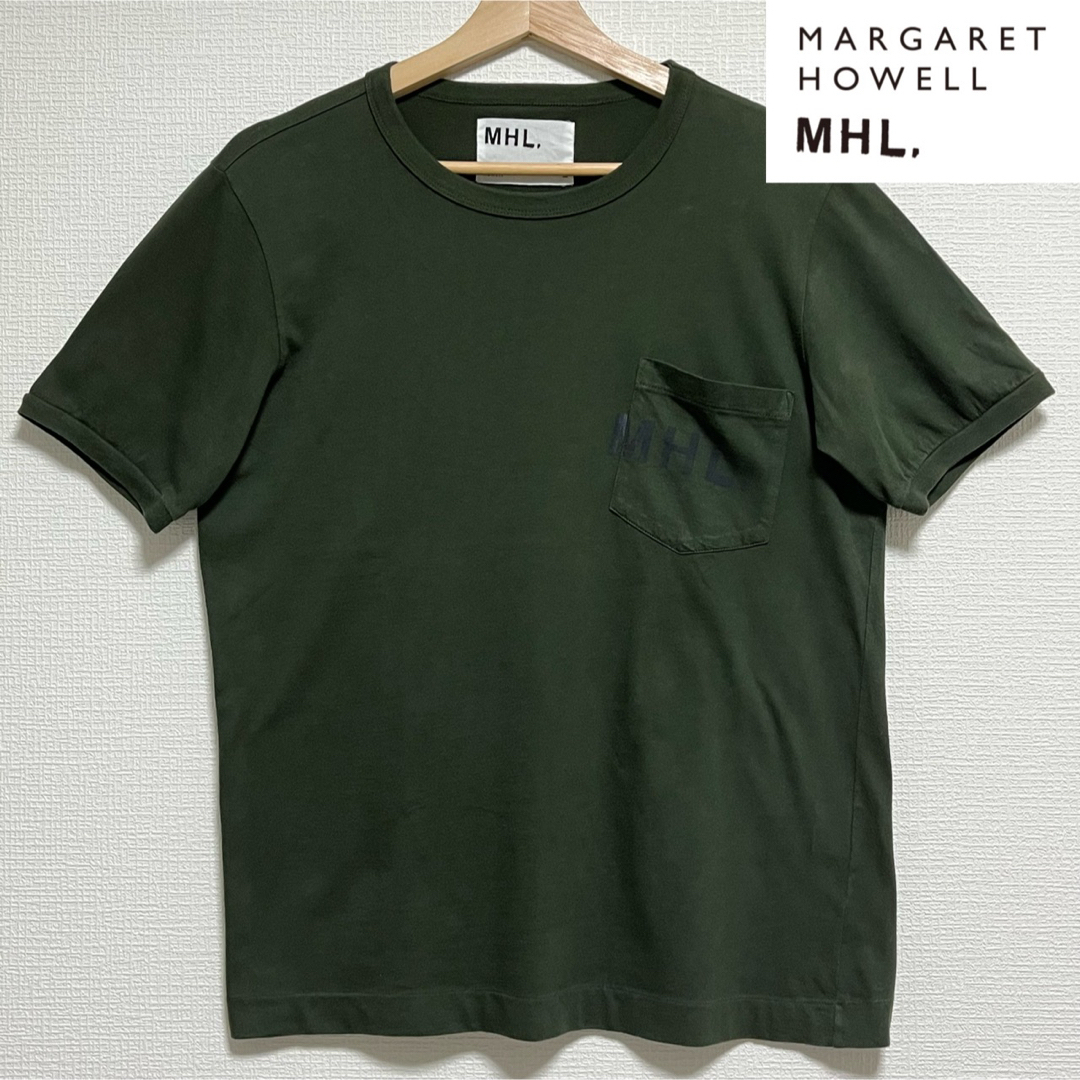 【美品】⑩MHL. マーガレットハウエル 日本製 定番ロゴポケット半袖Tシャツ