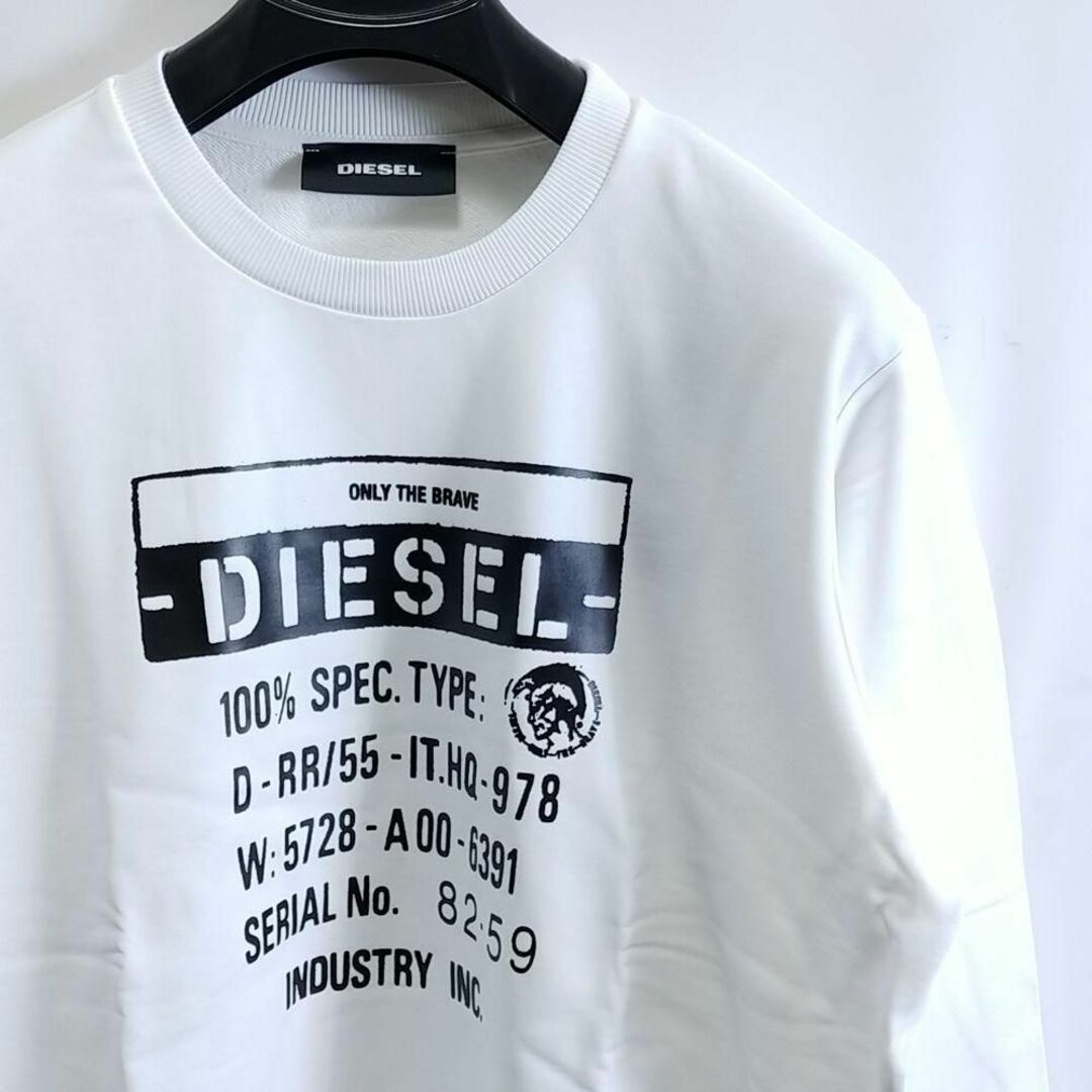 新品 M DIESEL ブランド ロゴ トレーナー スウェット ROB 白