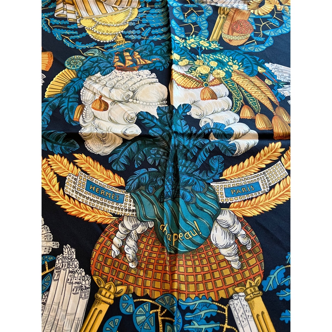 Hermes - 極美品エルメスカレ90❤️スカーフ 脱帽 ブラック×マルチ