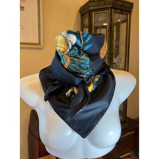 Hermes - 極美品エルメスカレ90❤️スカーフ 脱帽 ブラック×マルチ