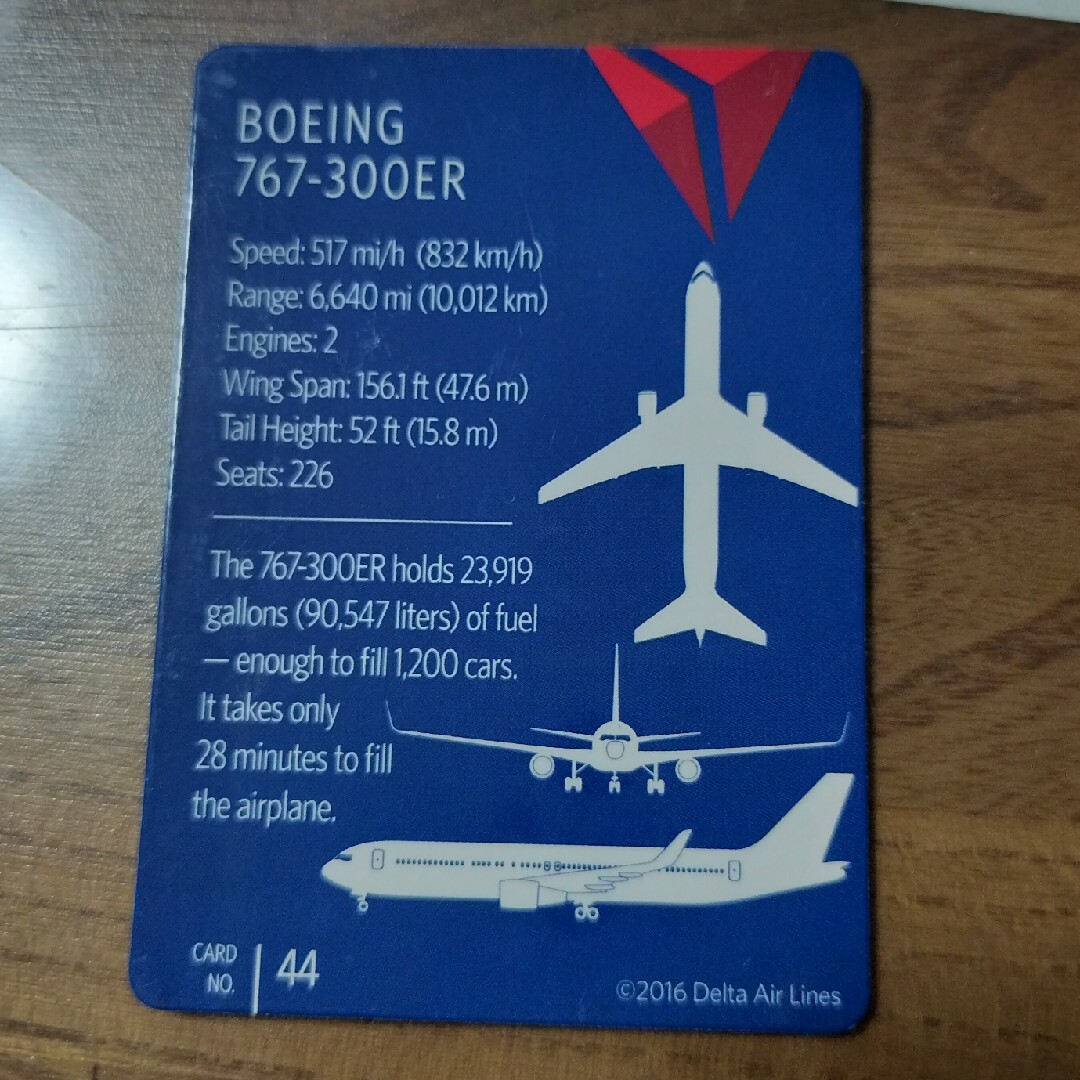 DELTA(デルタ)のデルタ航空　Boeing767-300ER カード エンタメ/ホビーのコレクション(その他)の商品写真