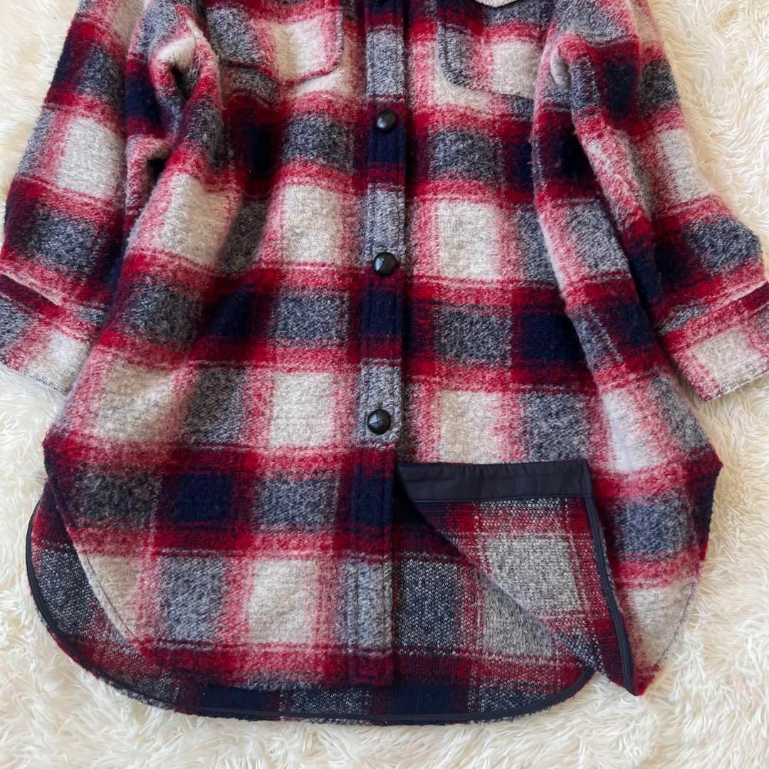 美品 イザベルマラン エトワール チェック 柄 ウール ロング コートの