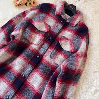美品 イザベルマラン エトワール チェック 柄 ウール ロング コートの