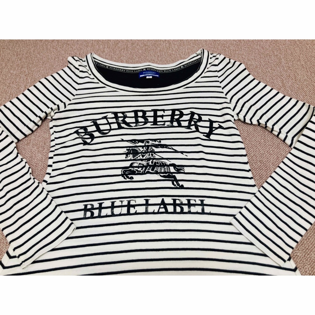 BURBERRY BLUE LABEL(バーバリーブルーレーベル)の☆Burberry☆  ロゴプリント　ワンピース　Mサイズ レディースのワンピース(ひざ丈ワンピース)の商品写真