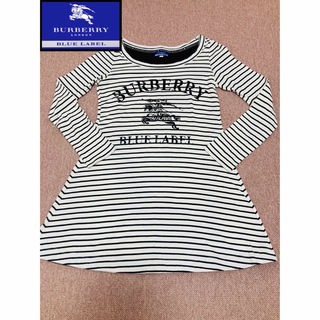 バーバリーブルーレーベル(BURBERRY BLUE LABEL)の☆Burberry☆  ロゴプリント　ワンピース　Mサイズ(ひざ丈ワンピース)