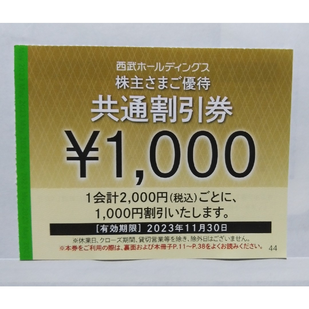 西武ホールディングス 株主優待 共通割引券 10枚