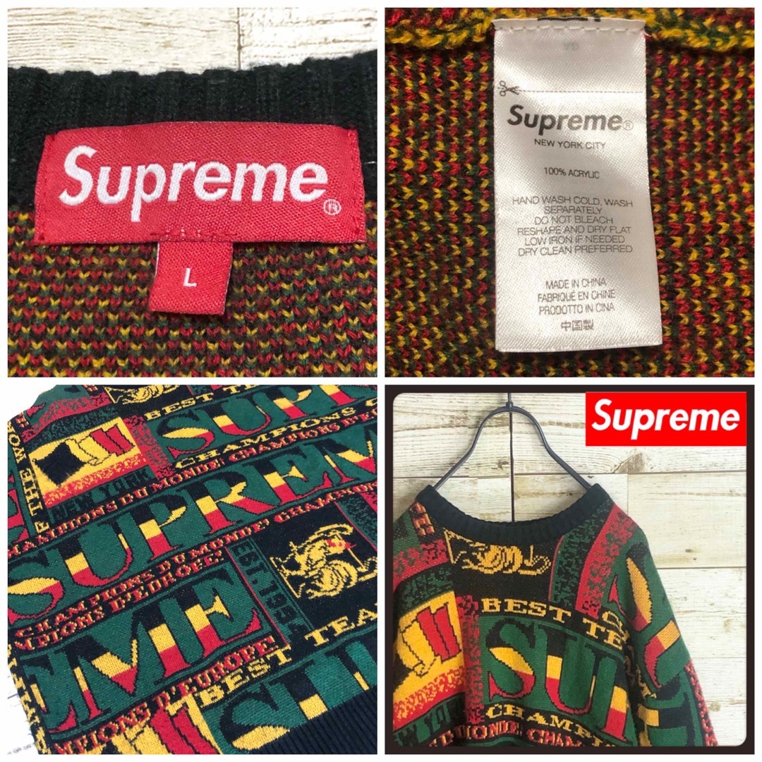 即完売‼️Supreme シュプリーム ニット セーター 総柄 マルチカラー