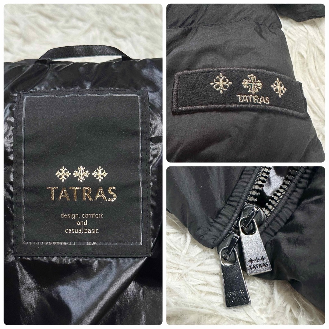 【TATRAS】タトラス 美品 フード・袖 ファー付 ブラック ダウン コート