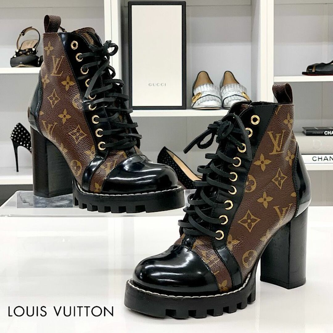 LOUIS VUITTON ルイヴィトン アンクル ブーツ モノグラム レザー - ブーツ