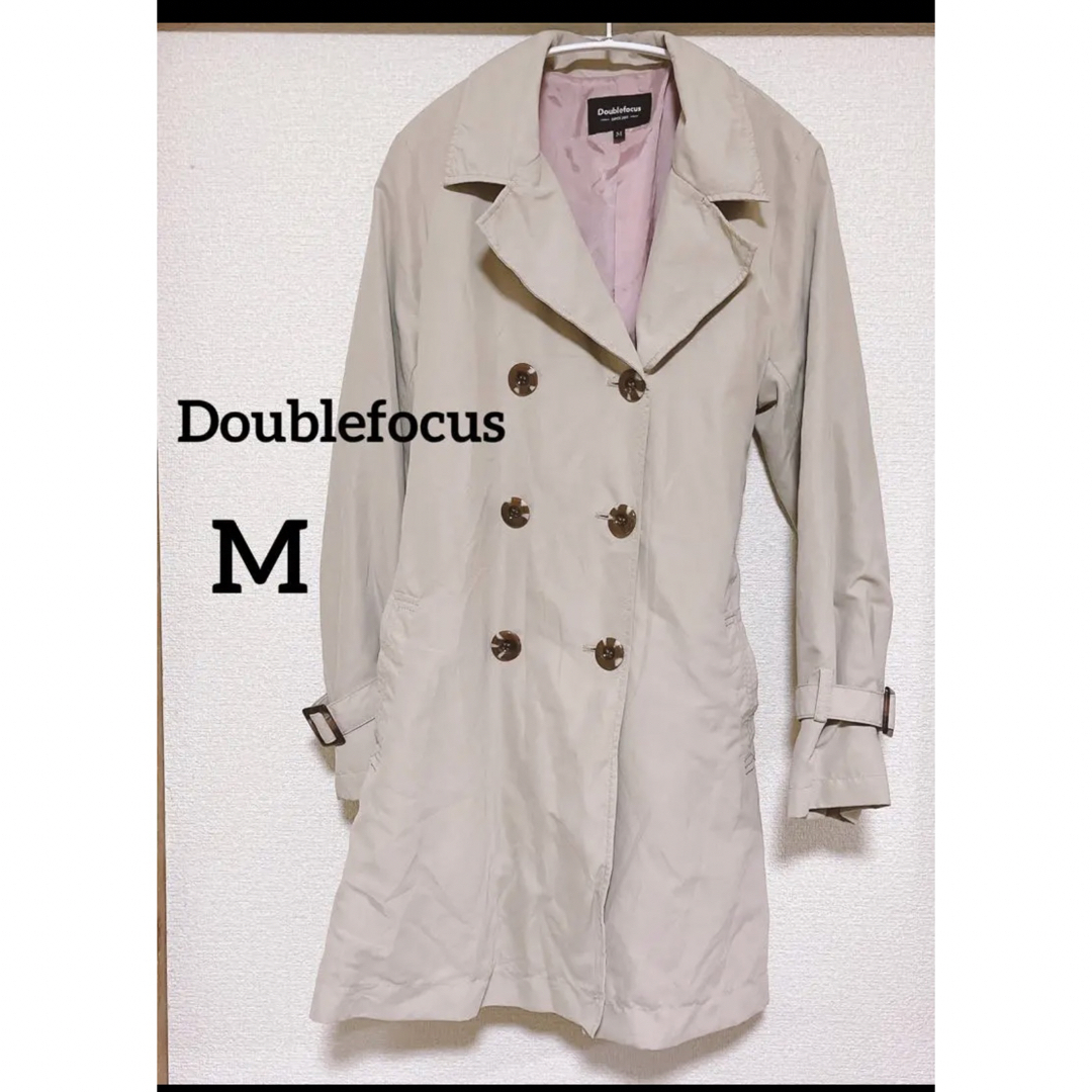 【Doublefocus】トレンチコート裏地ピンクM レディースのジャケット/アウター(トレンチコート)の商品写真