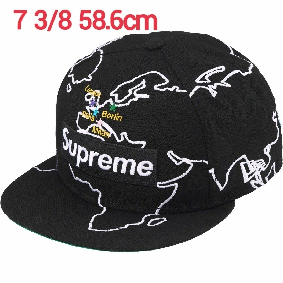 Supreme(シュプリーム)の最新作 極美品 シュプリーム ニューエラー コラボキャップ ブラック 7 3/8 メンズの帽子(キャップ)の商品写真