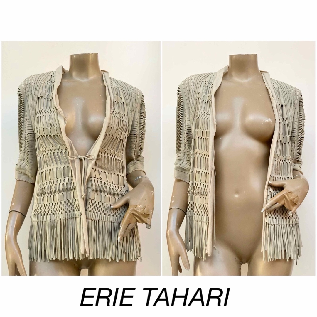 一回使用 import LA直輸入 ERIE TAHARIの本革ジャケット M位 レディースのトップス(カーディガン)の商品写真