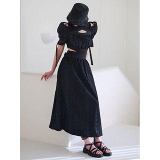SNIDEL 極美品 スイッチングデコルテオープンワンピース BLK 0