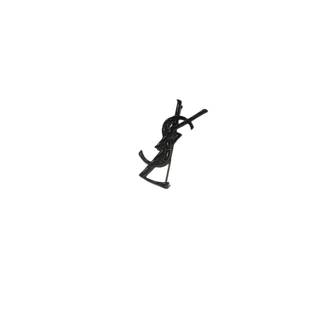 Saint Laurent(サンローラン)のサンローラン  パリ　YSL クロコダイルブローチ　ブラック　定価約8万　希少 レディースのアクセサリー(ブローチ/コサージュ)の商品写真