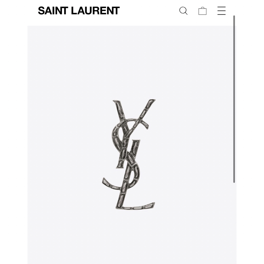 サンローラン  パリ　YSL クロコダイルブローチ　ブラック　定価約8万　希少