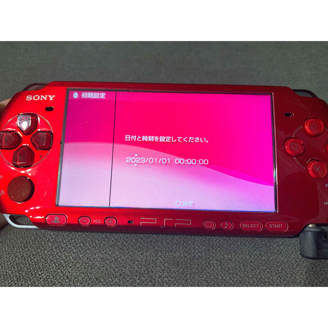 PSP 3000 本体 ラディアントレッド メモリーカード ソフト 付 訳あり品 3