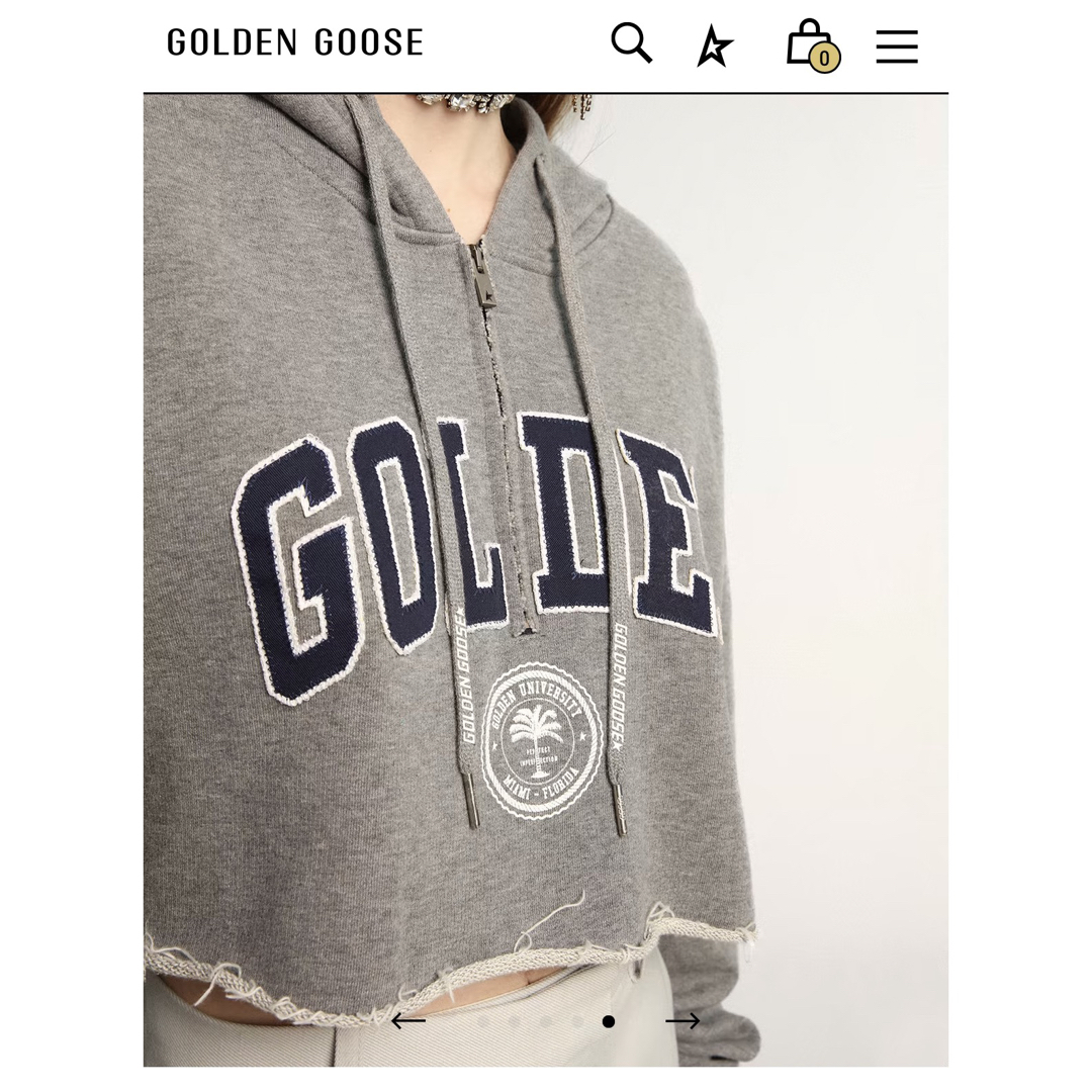 GOLDEN GOOSE CROP HOODIE