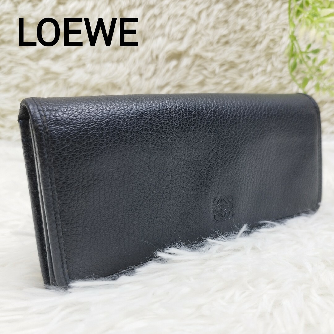 美品】LOEWE ロエベ 長財布 アナグラム カデナ レザー バイカラー-