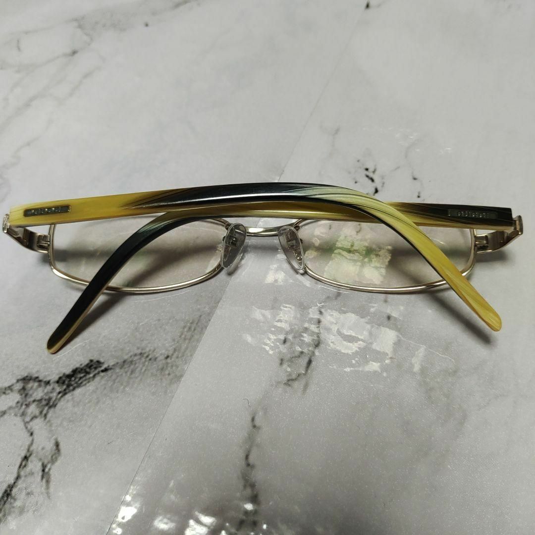 854超美品　グッチ　9517　メガネ　眼鏡　度入り強　カジュアル　イエロー