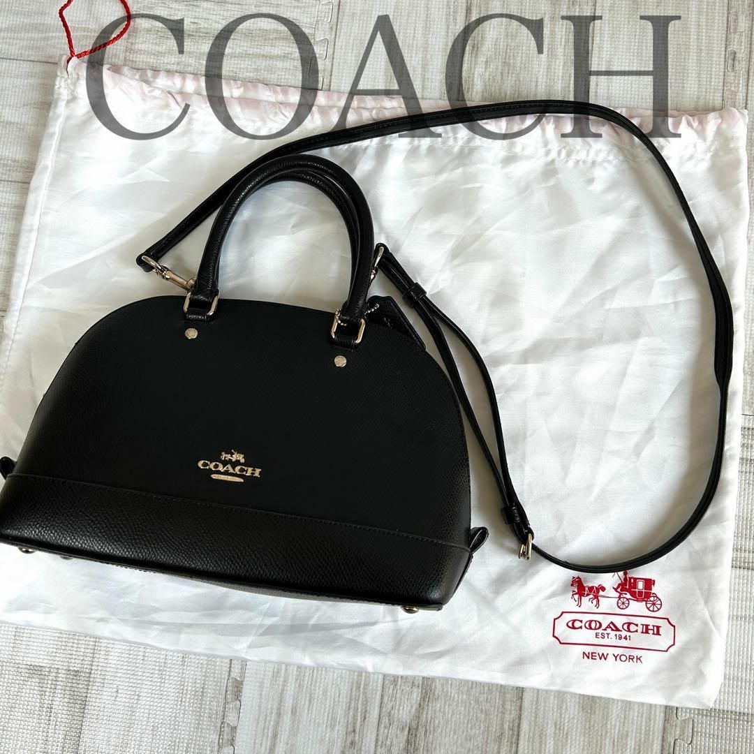 美品 COACH コーチ ✨ 2way バッグ シエラ ドーム型 レザー 黒 | フリマアプリ ラクマ