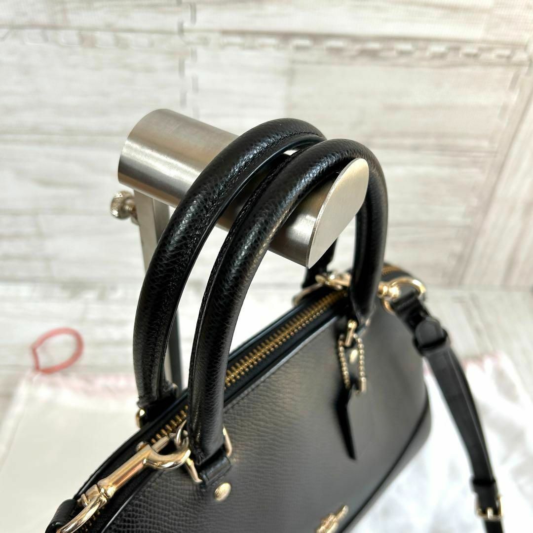 美品 COACH コーチ ✨ 2way バッグ シエラ ドーム型 レザー 黒 6