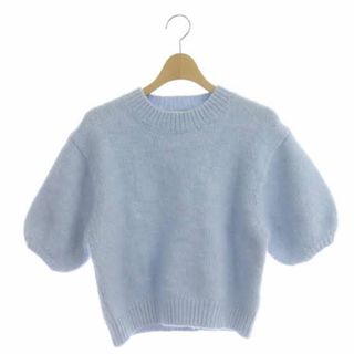 ザラ(ZARA)のVintage Zara アルパカ混半袖ニット　水色(ニット/セーター)