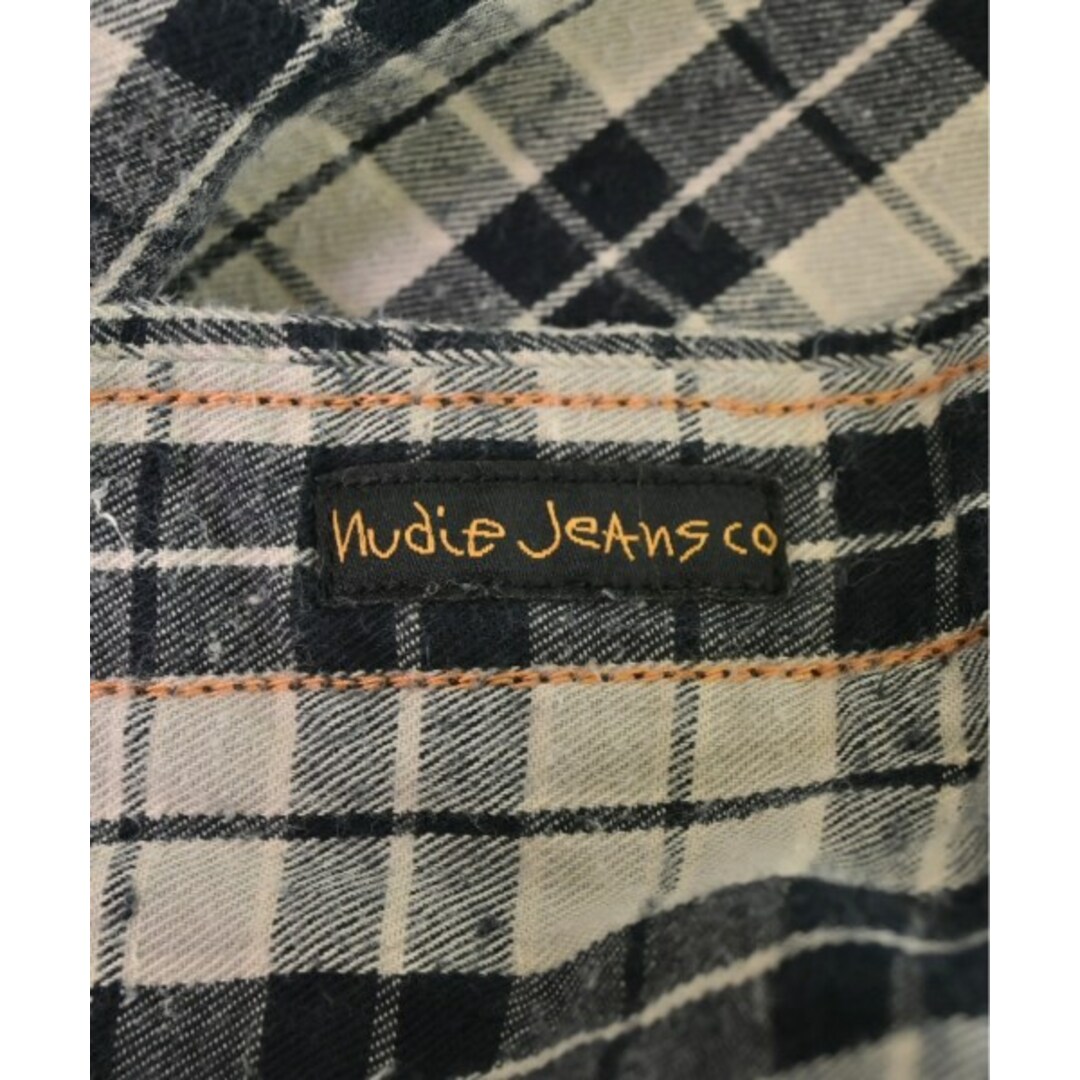 Nudie Jeans(ヌーディジーンズ)のNudie Jeans カジュアルシャツ XS グレーベージュx黒(チェック) 【古着】【中古】 メンズのトップス(シャツ)の商品写真