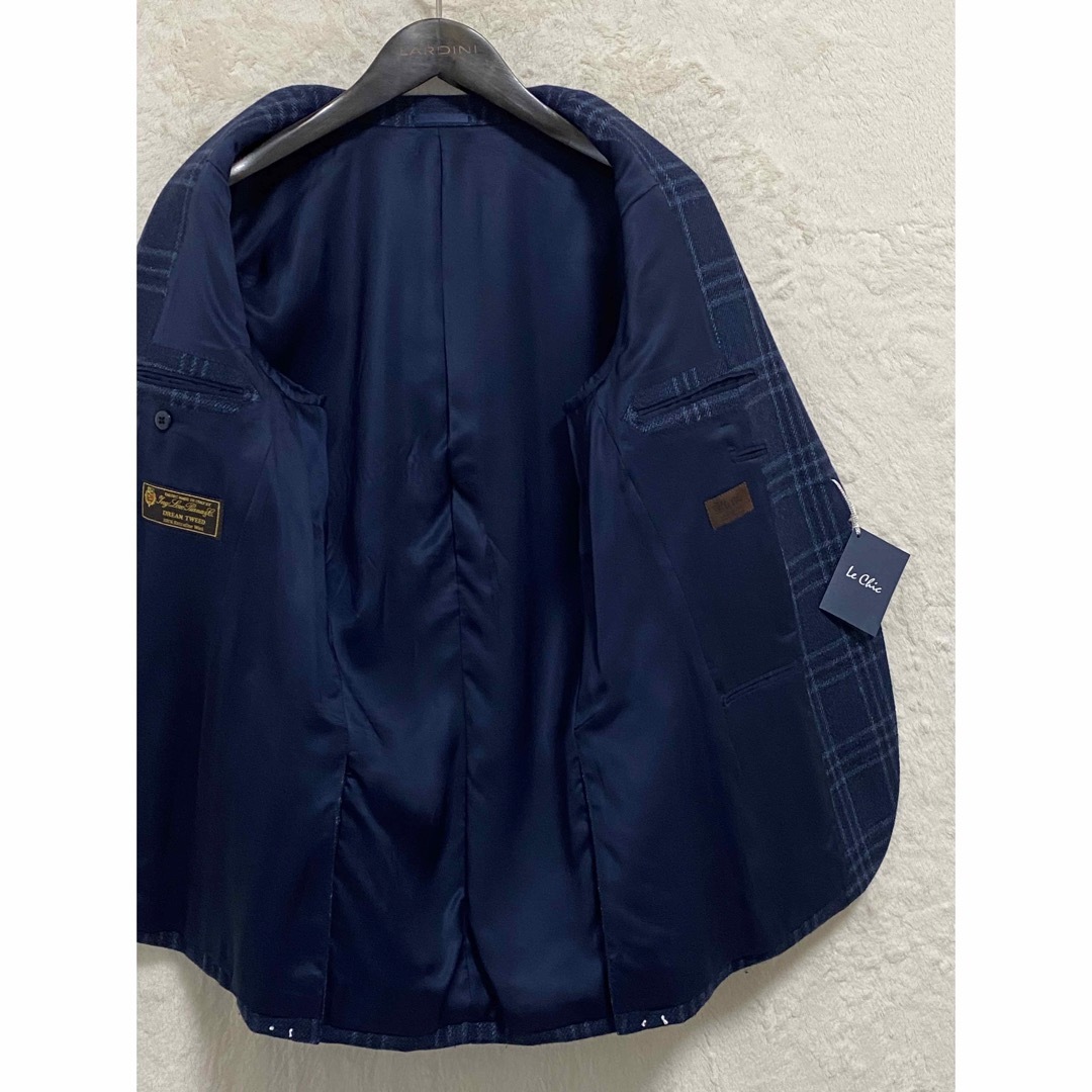 新品】秋冬物 イタリア ロロピアーナ生地 メンズ ジャケット Y6 M 紺系
