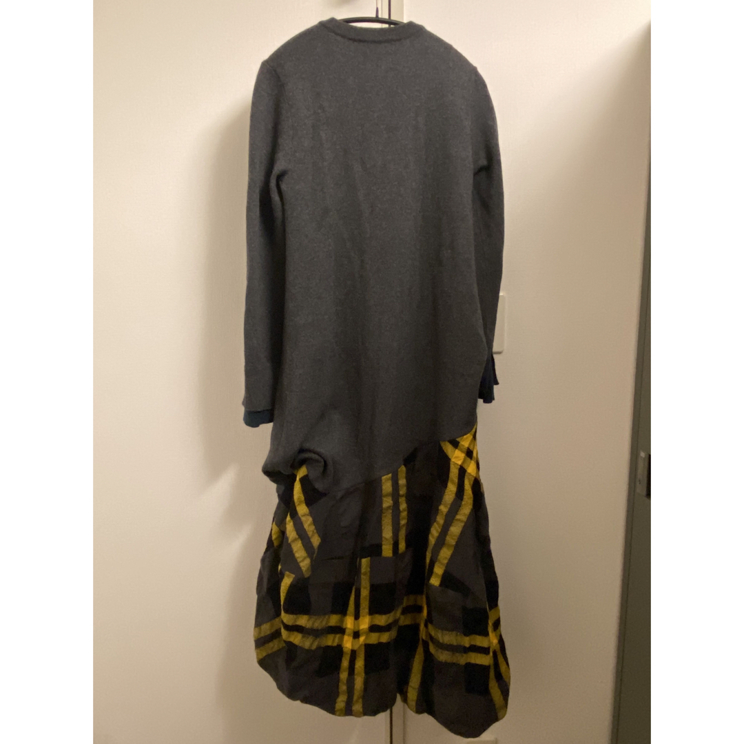 ENFOLD(エンフォルド)のENFOLDのWOOL CHECK ニットコンビドレス/ワンピース　エンフォルド レディースのワンピース(ロングワンピース/マキシワンピース)の商品写真