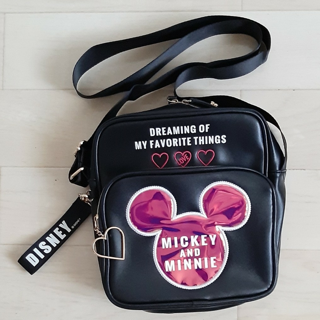 Disney(ディズニー)のディズニー　ショルダーバッグ　ミッキーアンドミニー　ブラック キッズ/ベビー/マタニティのこども用バッグ(その他)の商品写真