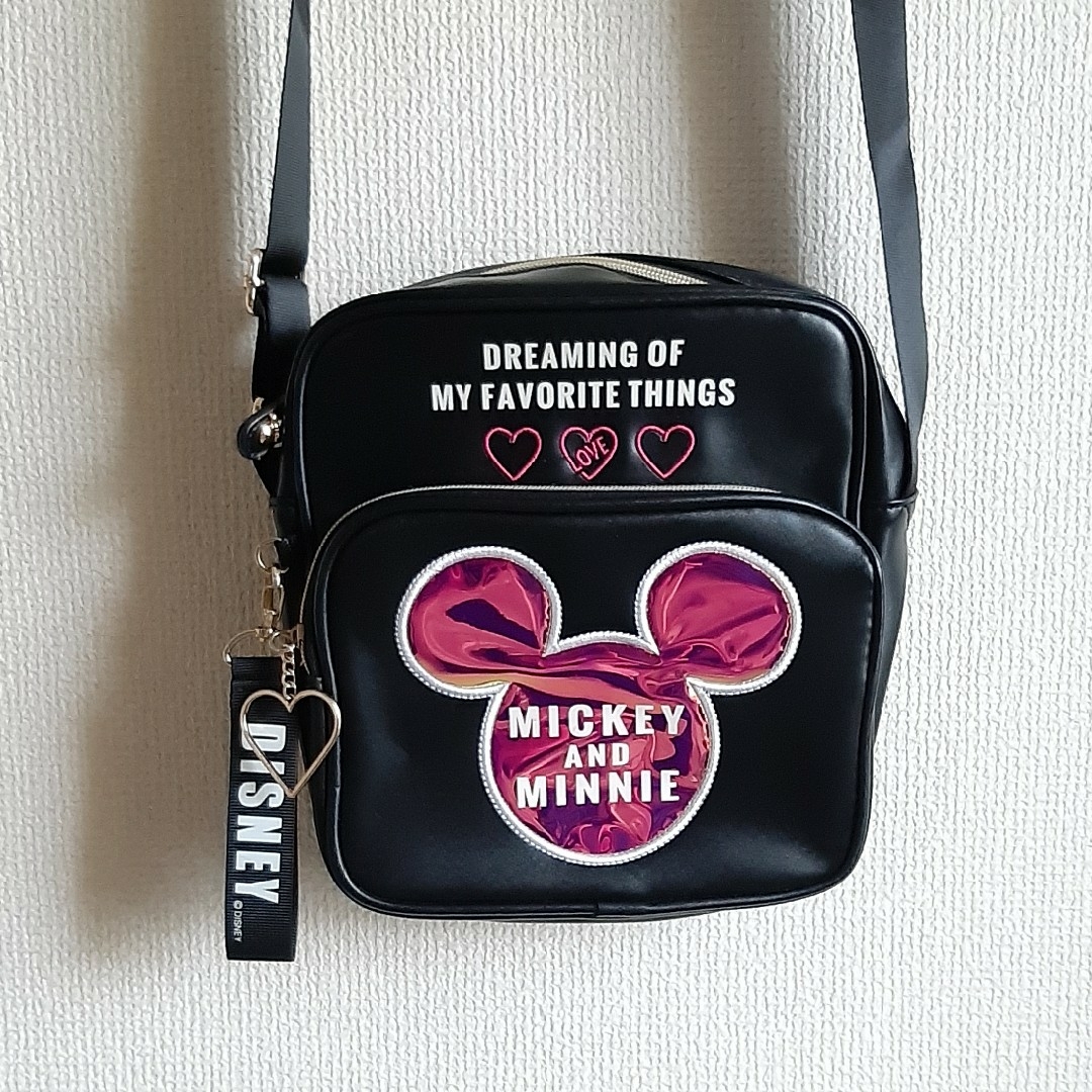Disney(ディズニー)のディズニー　ショルダーバッグ　ミッキーアンドミニー　ブラック キッズ/ベビー/マタニティのこども用バッグ(その他)の商品写真