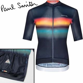 ポールスミス(Paul Smith)の新品 ポールスミス イタリア製 超軽量 ストライプサイクルジャージ XL 紺系(ウエア)