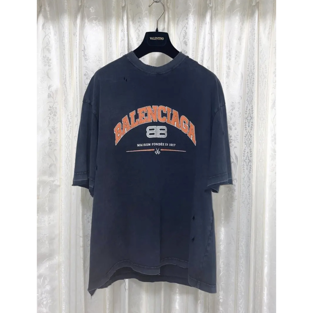 BALENCIAGA 22SS クラッシュ加工Tシャツメンズ