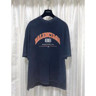 希少】BALENCIAGA 22SS クラッシュ加工Tシャツ-