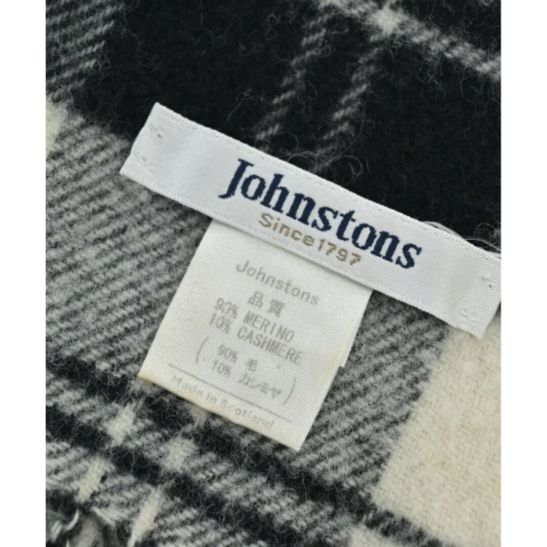Johnstons - Johnstons ストール - アイボリーxグレーx黒系(チェック