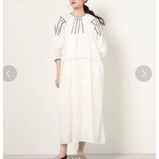 クラネ(CLANE)の【CLANE】SMOCK EMBROIDERY ONE PIECE(ロングワンピース/マキシワンピース)