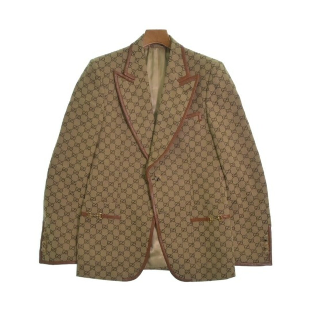 GUCCI - GUCCI グッチ テーラードジャケット 46(M位) 茶系(総柄 GUCCI - GUCCI グッチ テーラードジャケット 46(M位) 茶系(総柄